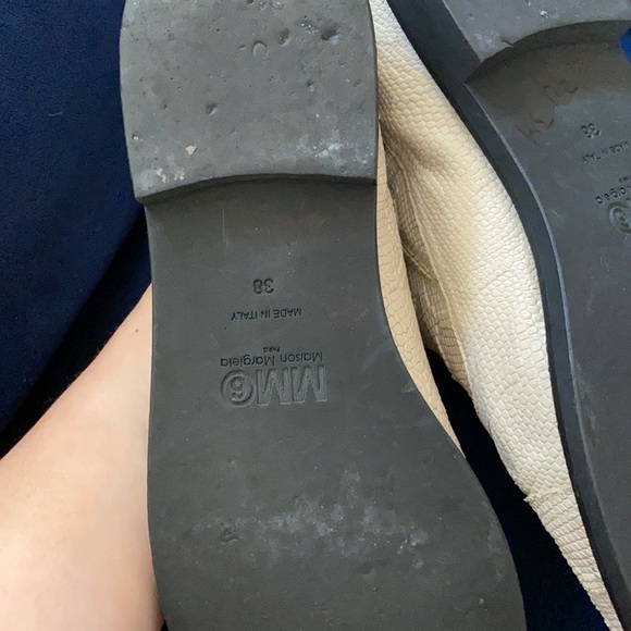 MM6 Maison Martin Margiela / embossed zip front Oxford in Beige Leather 38 8 - Picture 5 of 7